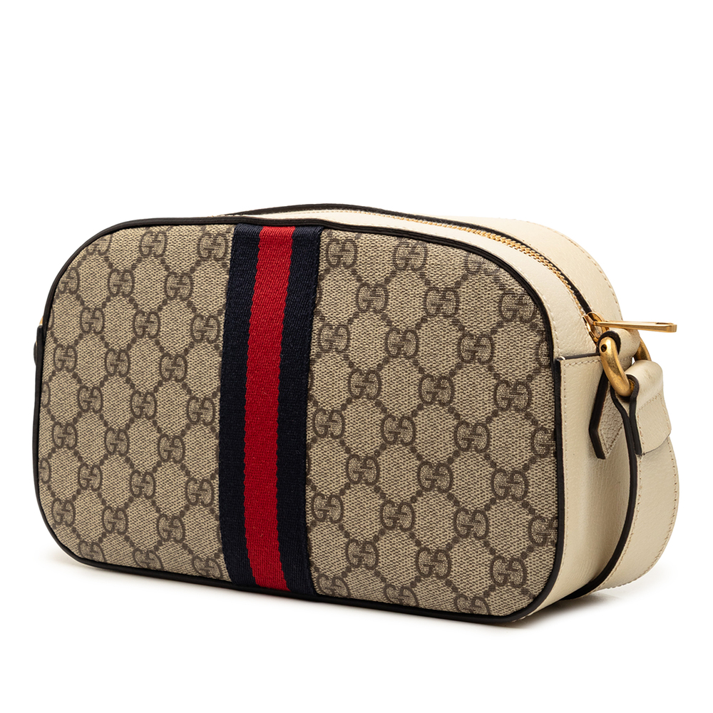 Pre-Loved Gucci Small GG Supreme Textured Calfskin Web Ophidia Camera Bag - Picture 2 of 8